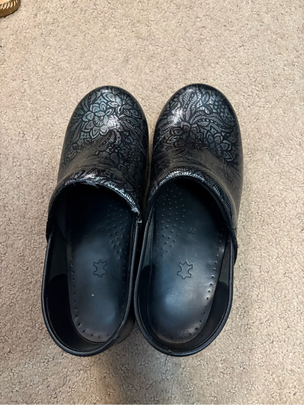 Ladies Dansko Floral Leather Clogs